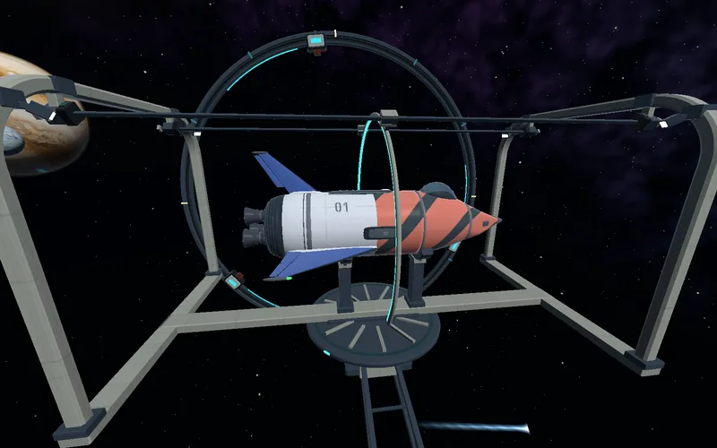 A paint scan sweeping across a ship in the Fitting Bay cradle.